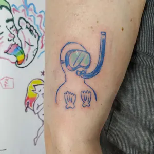 fun scuba diver tattoo